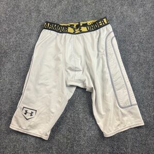 UNDER ARMOUR Men’s Compression HeatGear White Baseball Slider Shorts size Medium